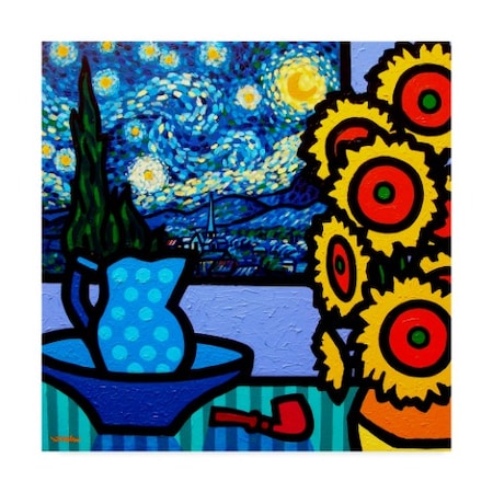 John Nolan 'Still Life With Starry Night' Canvas Art,14x14